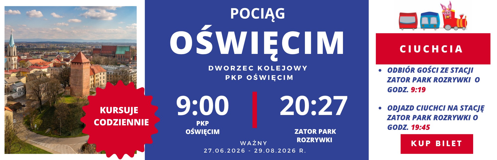 Pociąg Oświęcim – Energylandia (sezon wysoki)
